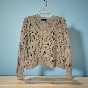 Vintage KLD crochet knit v-neck sweater size M/L